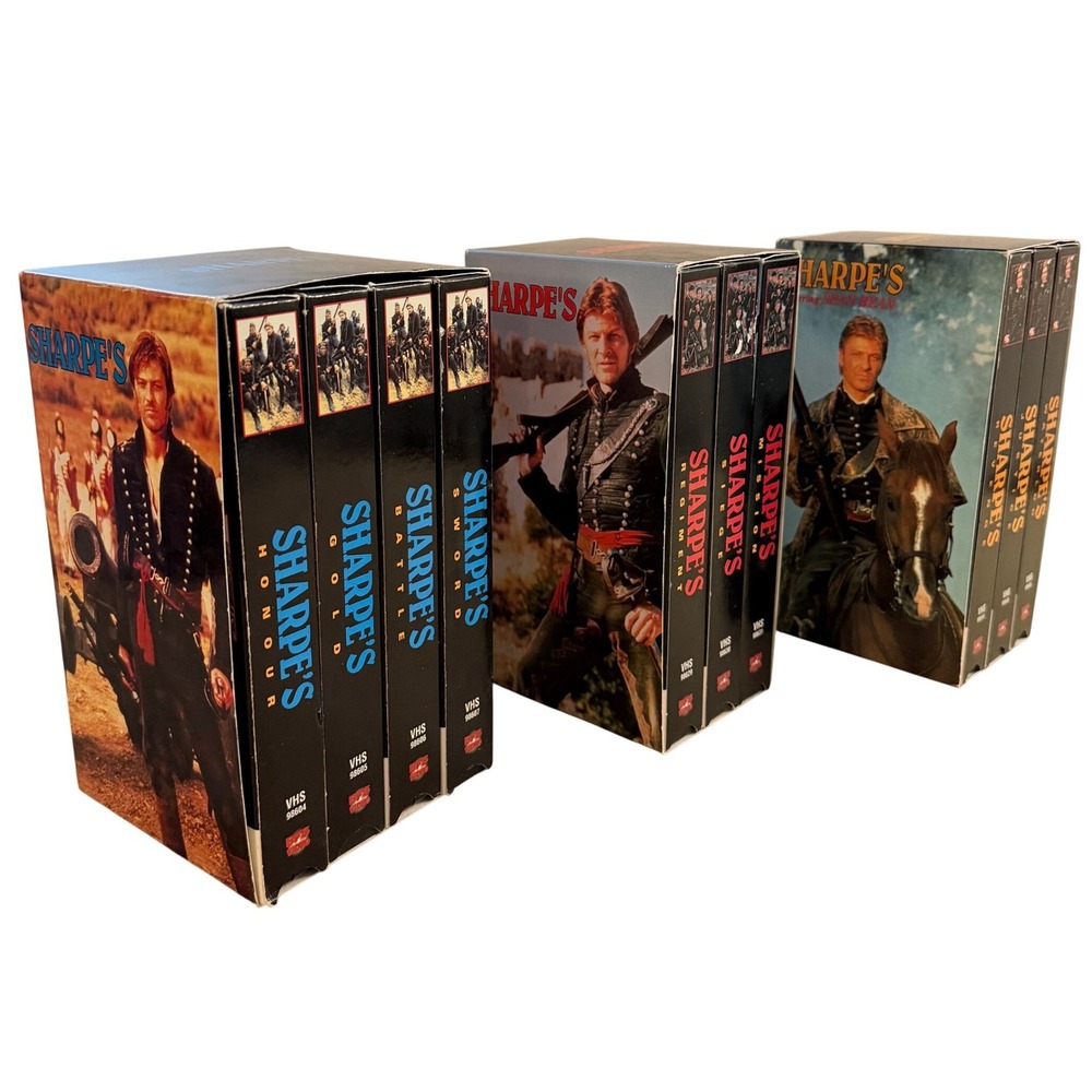 Sharpe's VHS Box Set Sean Bean Bernard Cornwell BFS Video 7 Movie Lot 98628